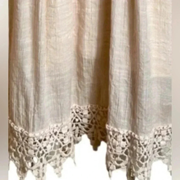 Crochet Cream sundress, spaghetti straps, XS-S, Feminine Festival Western - Picture 8 of 10